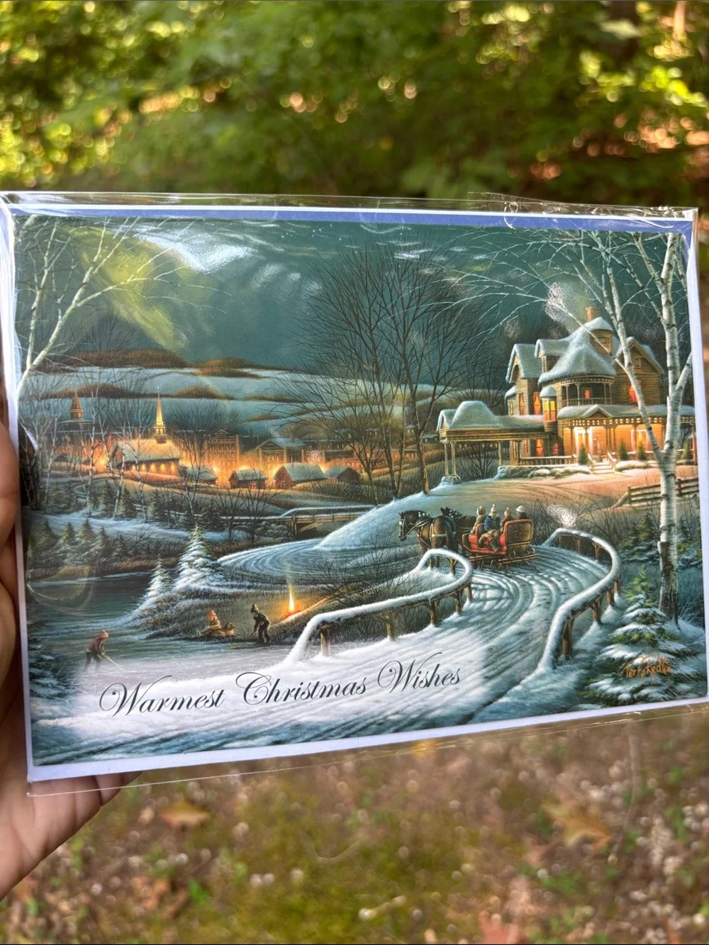 Terry Redlin Vintage Christmas Cards Set of 4 w/ Vignette Envelopes